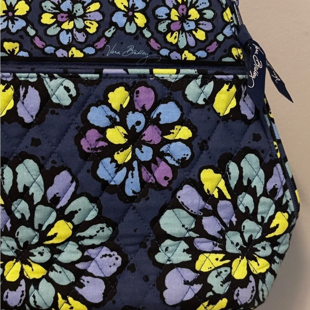 Vera Bradley Edie Satchel shoulder bag in the retired "Indigo Pop" pattern - Picture 3 of 5
